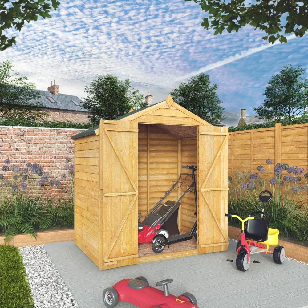 4 x 6 Overlap Apex - Double Door - Windowless Shed