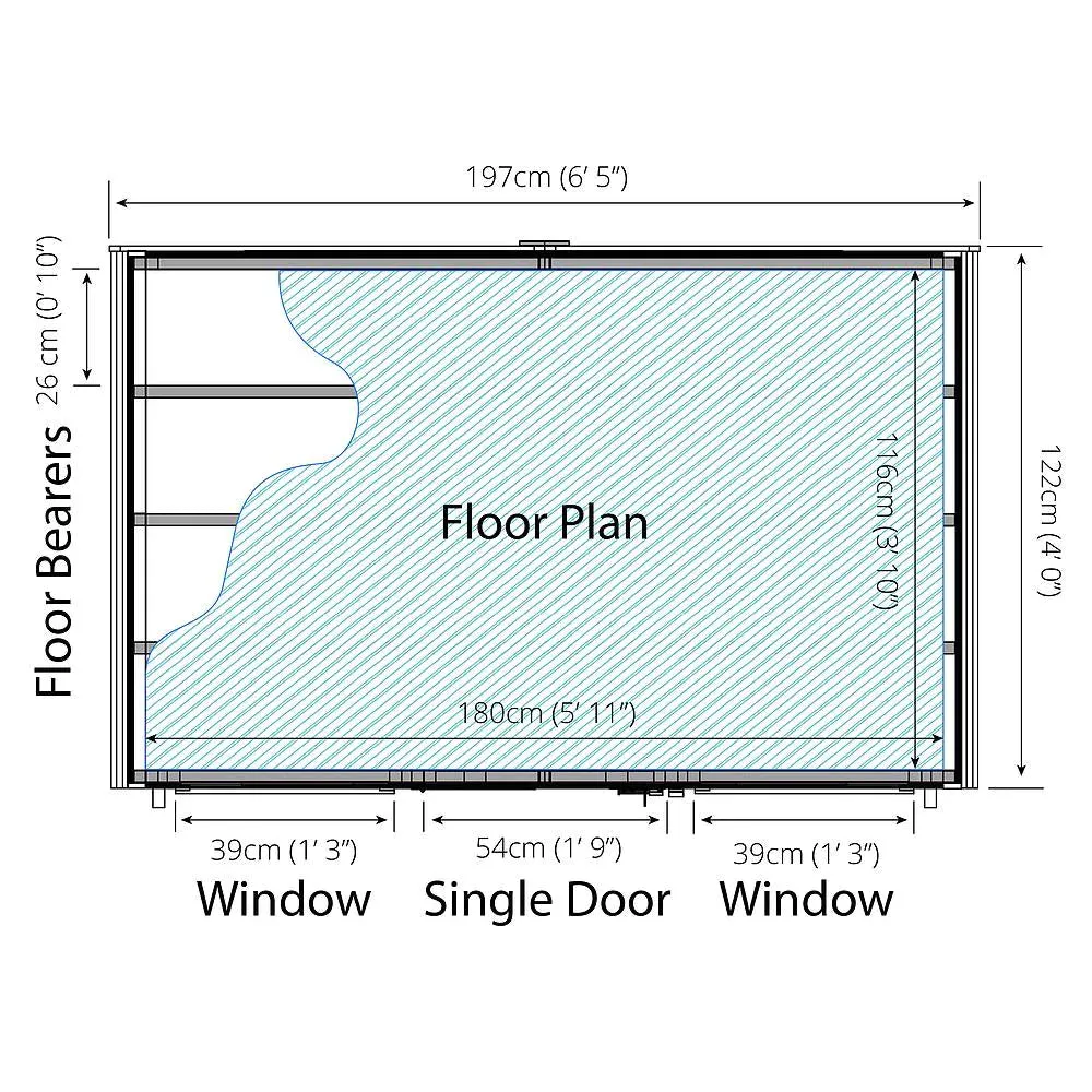 4 x 6 Shiplap Apex - Front Windows Shed