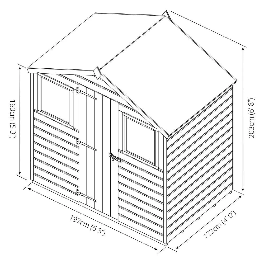 4 x 6 Shiplap Apex - Front Windows Shed