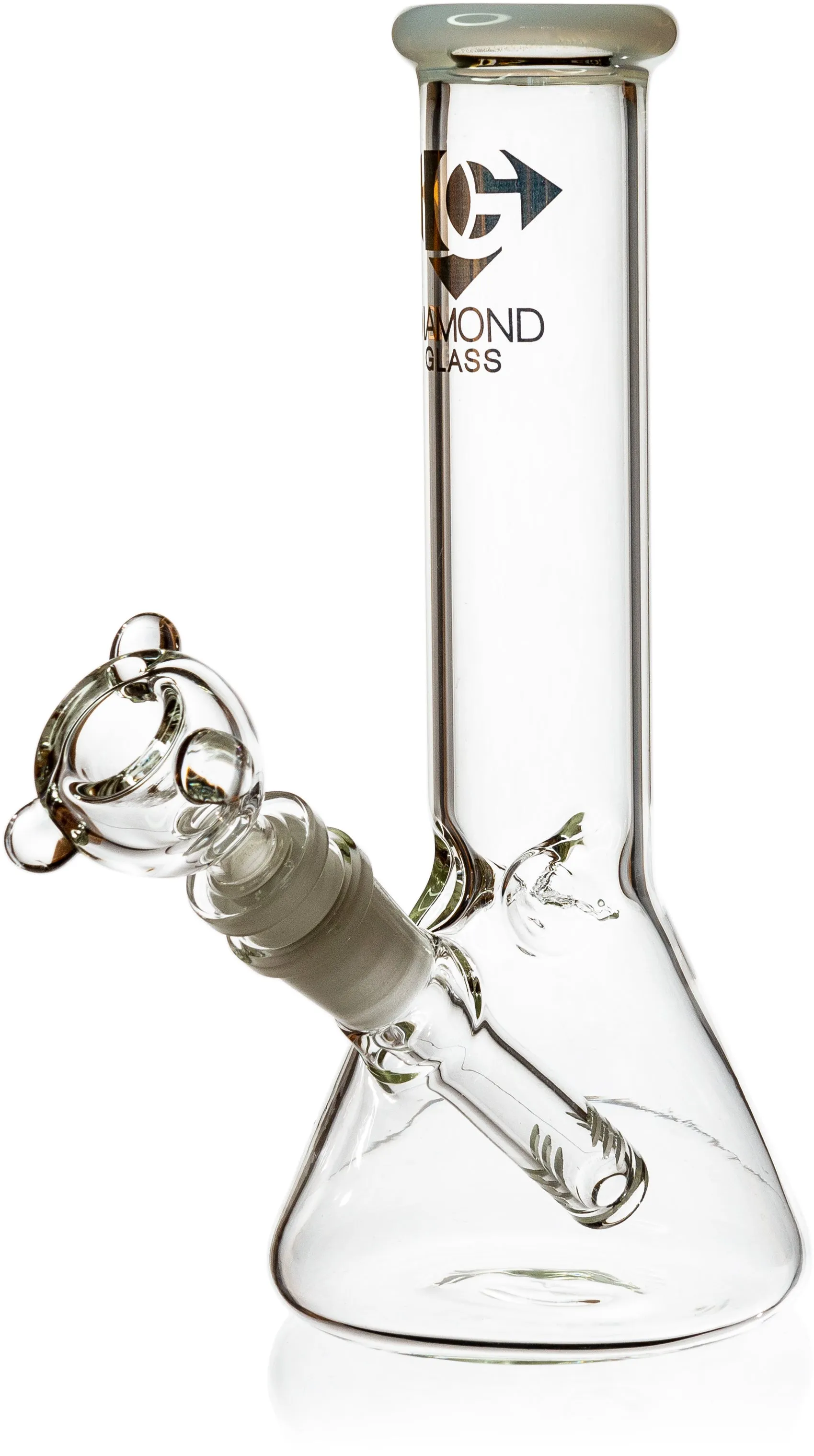 8 Mini Beaker Bong w/ Ice Pinch, by Diamond Glass