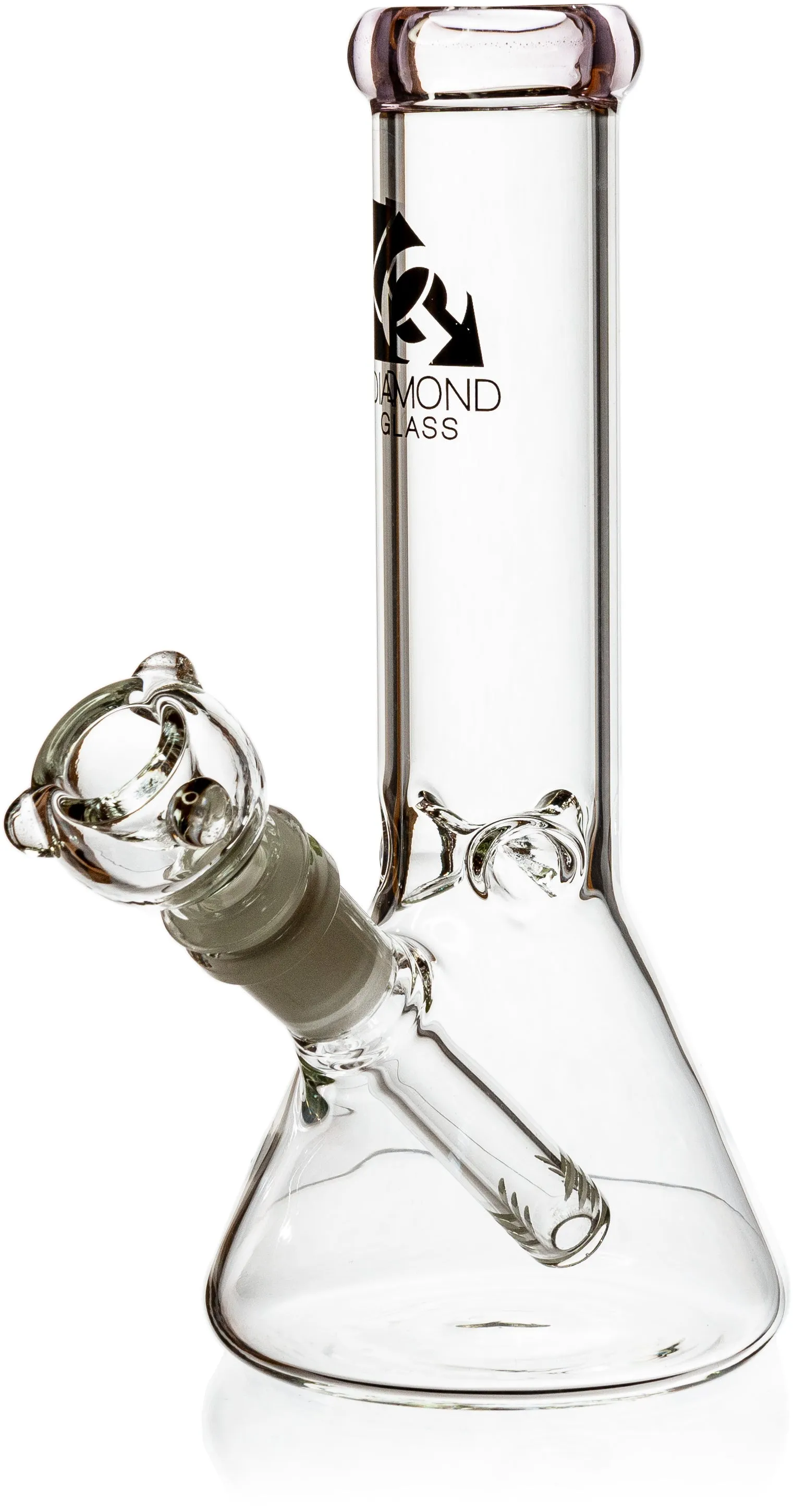 8 Mini Beaker Bong w/ Ice Pinch, by Diamond Glass