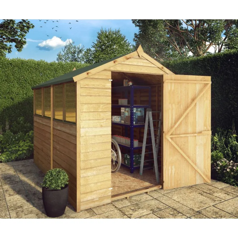 8 x 6 Overlap Apex - Single Door Shed