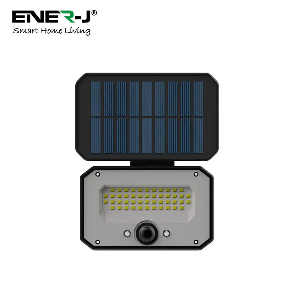 8W Solar LED Floodlight, Outdoor Security Lights with PIR Motion Sensor IP65 Waterproof 6000K Daylight White Solar LED Floodlights for Entrance, Garden, Garage (Pack of 2)