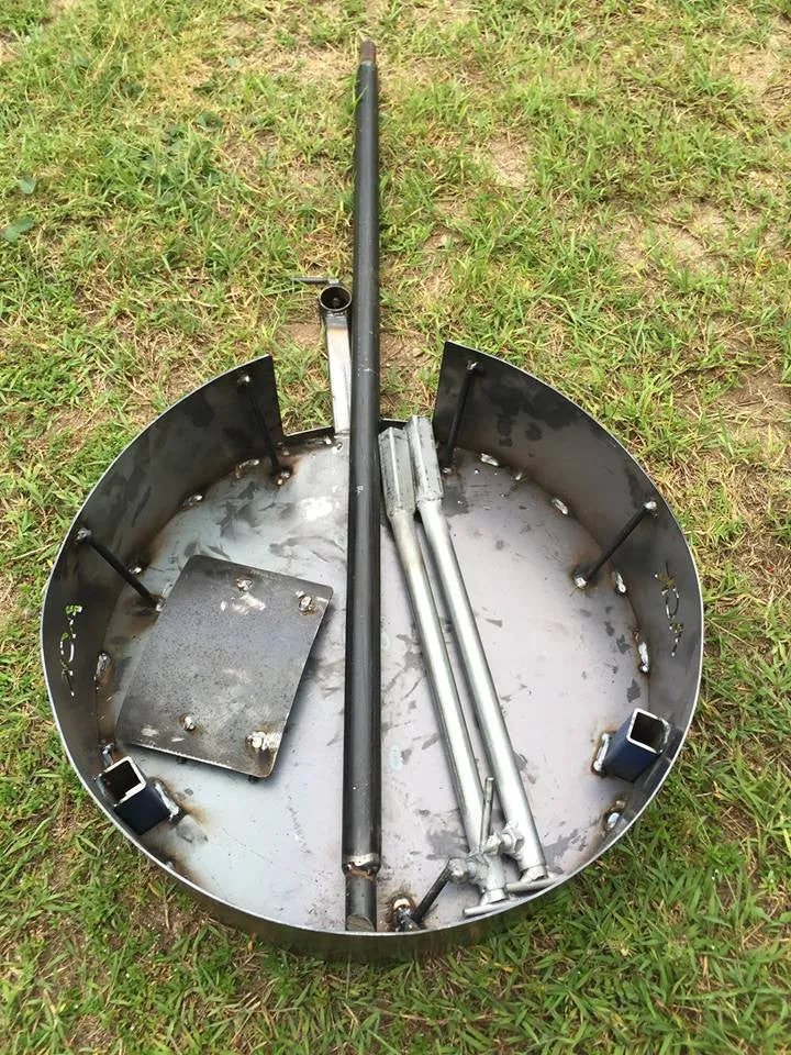 Camping Fire Pit with Swinging Hot Plate & Grill