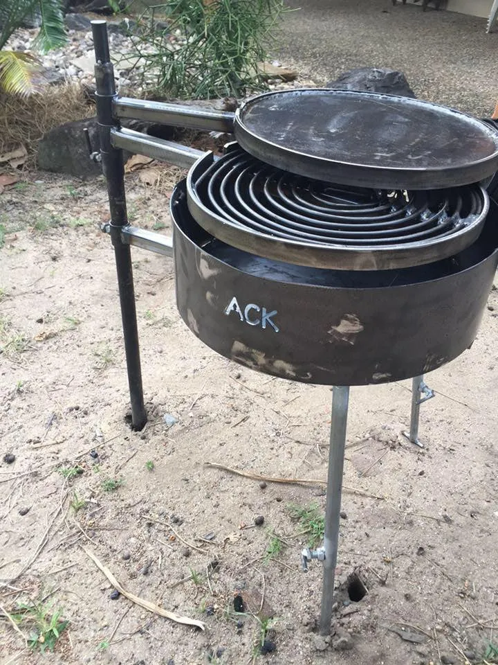 Camping Fire Pit with Swinging Hot Plate & Grill