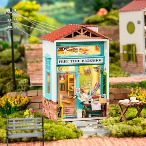 Free Time Bookshop | Robotime Rolife Mini Town DS008 DIY Dollhouse Miniatures Kit