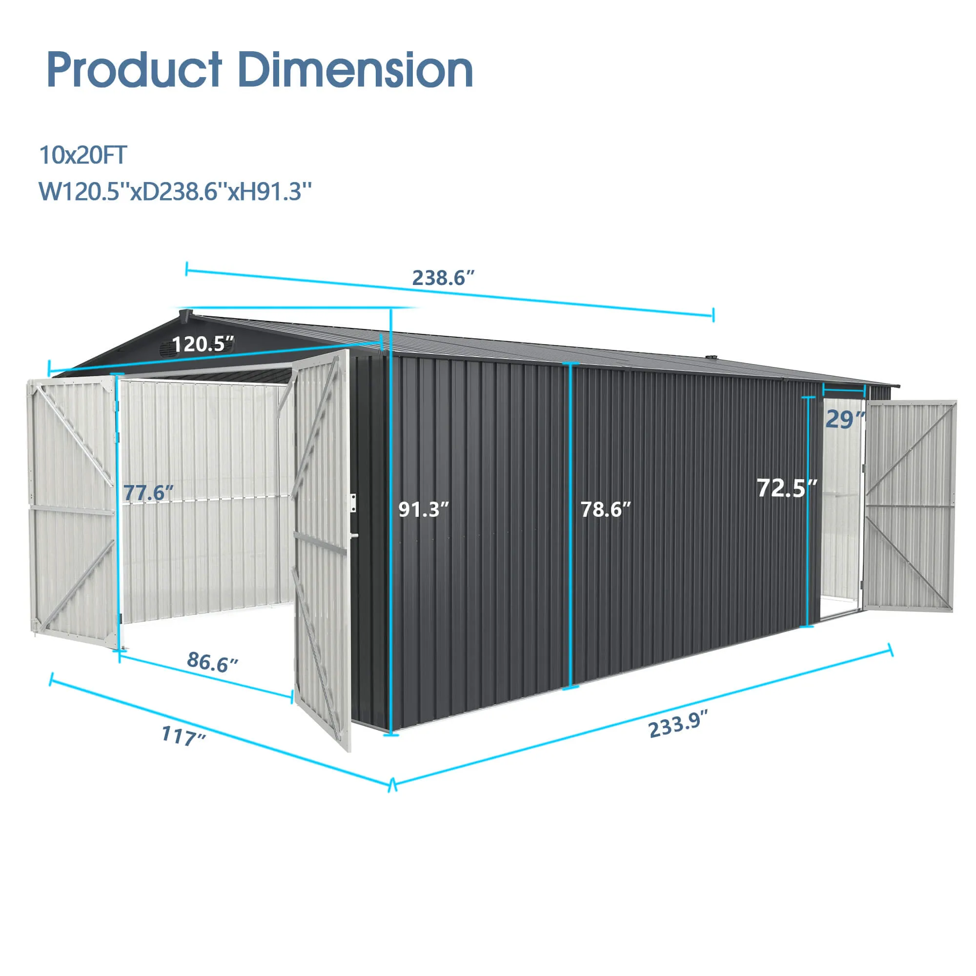 Metal Storage Shed 10'x20'