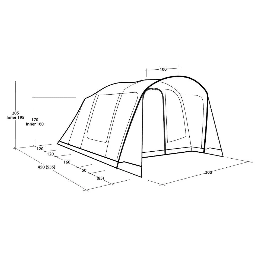 Outwell Sunhill 5 Air Tent - 5 Man Inflatable Tent