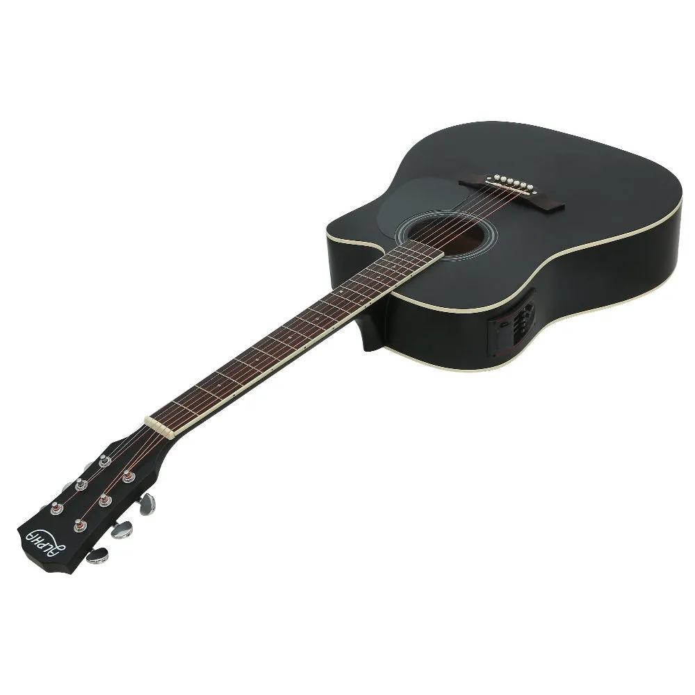 Professional 41" Cutaway Acoustic-Electric Guitar w/ EQ & Stand - Alpha