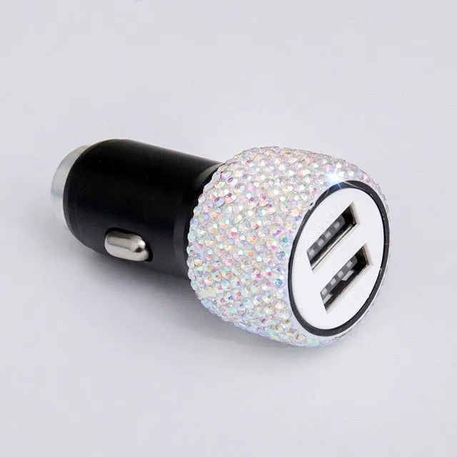 USB Fast-charged Diamond Car Charger