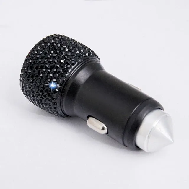 USB Fast-charged Diamond Car Charger