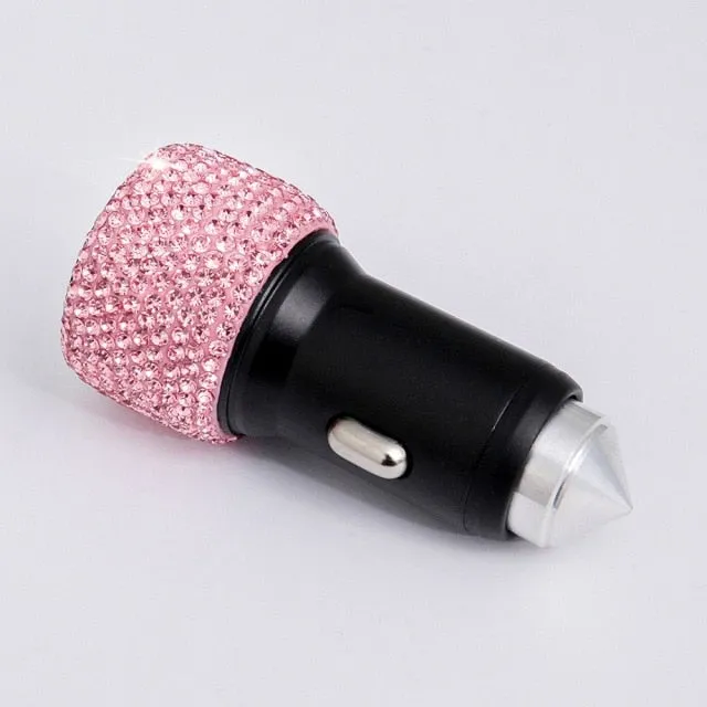 USB Fast-charged Diamond Car Charger