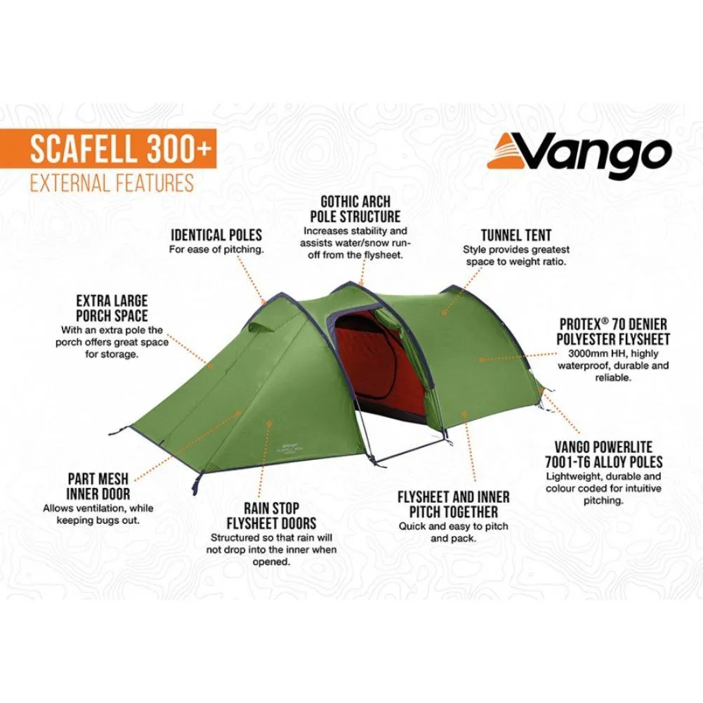 Vango Scafell 300  (Plus)  Tent (2023)  - 3 Man Trekking Tent