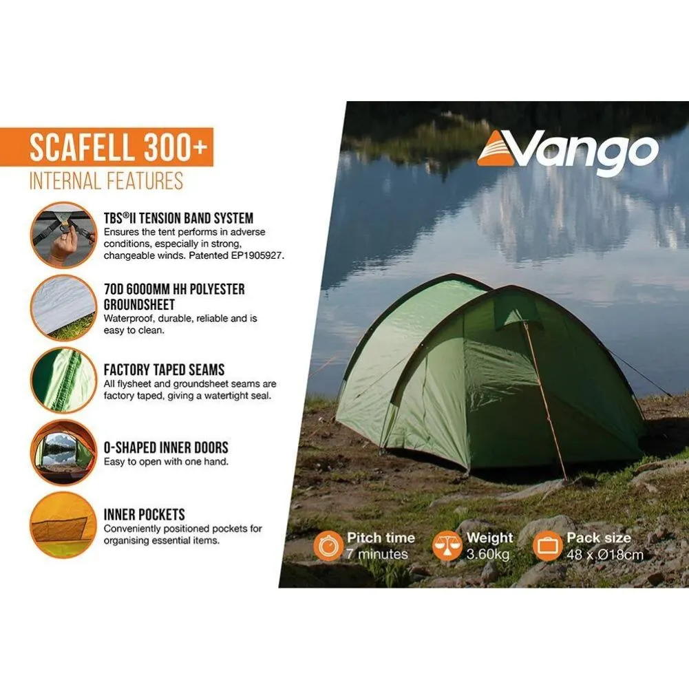 Vango Scafell 300  (Plus) Tent - 3 Man Trekking Tent (2024)