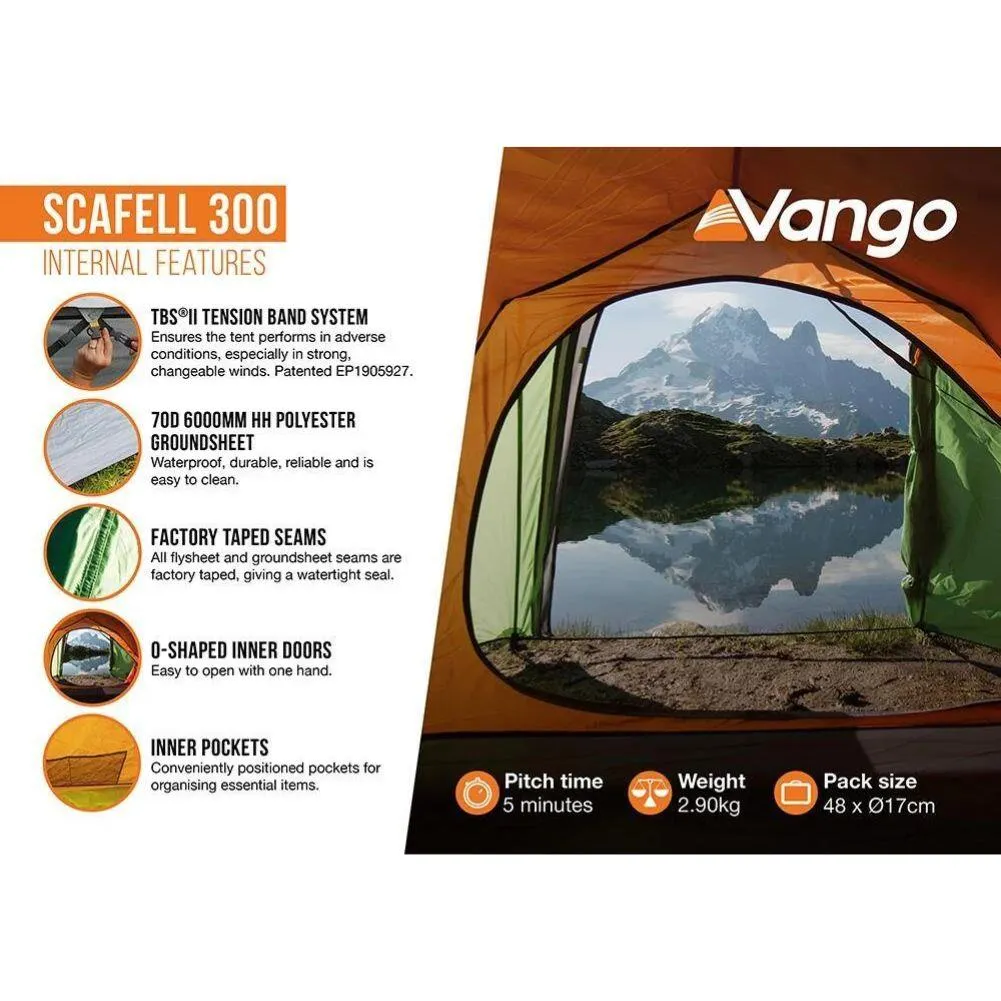 Vango Scafell 300 Tent - 3 Man Trekking Tent