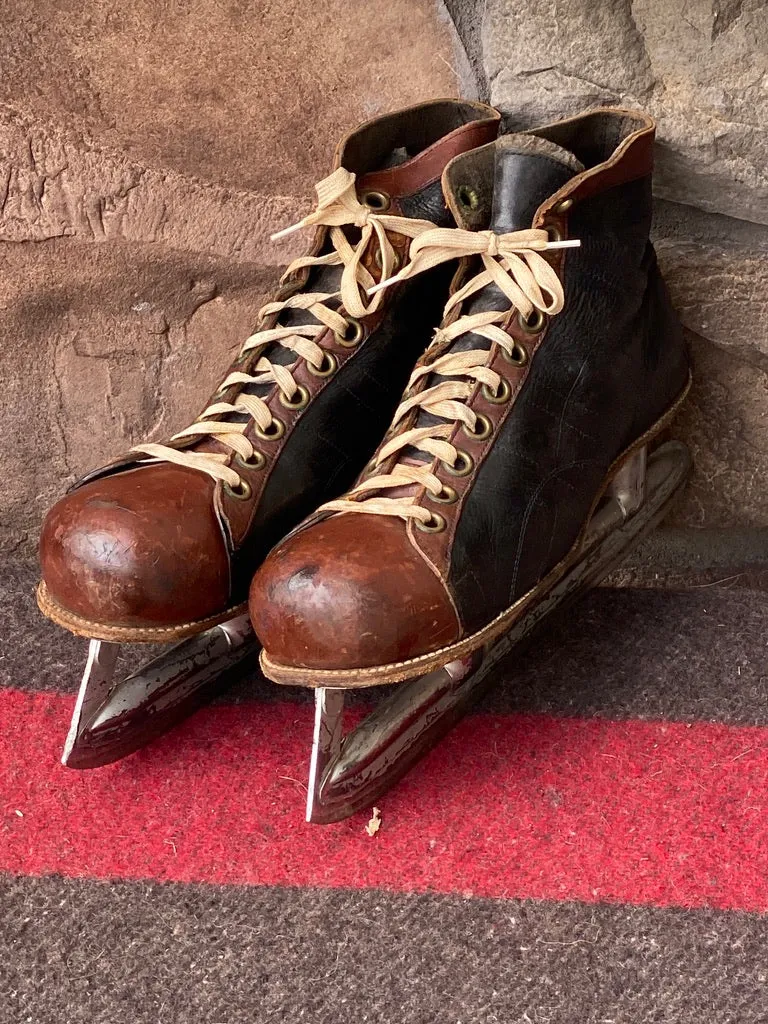 Vintage Leather Mens Ice Hockey Skates