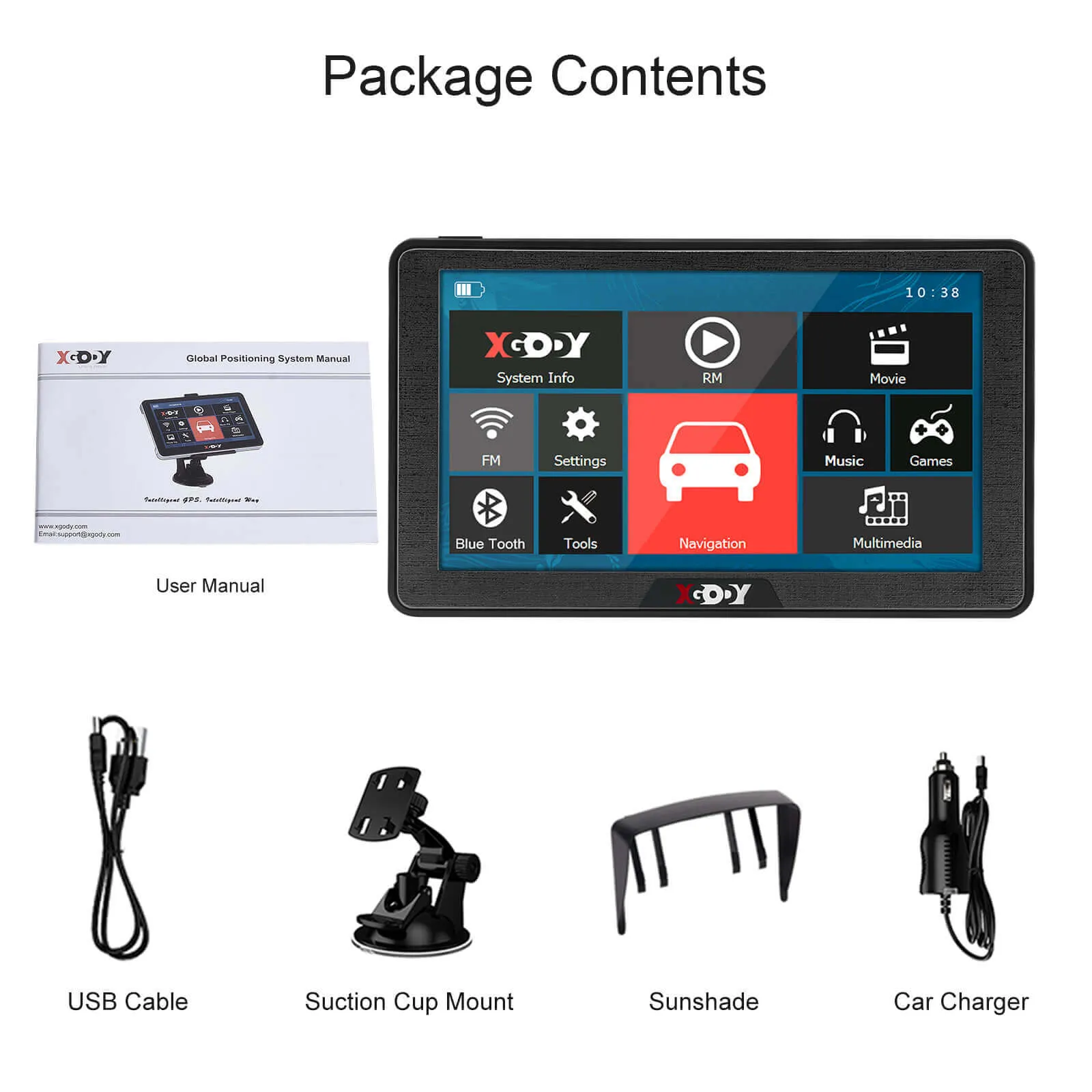 XGODY 886BT | 7-inch GPS Truck Navigator, Easy Raed Touchscreen Display, Custom Routing and Dock Guidance