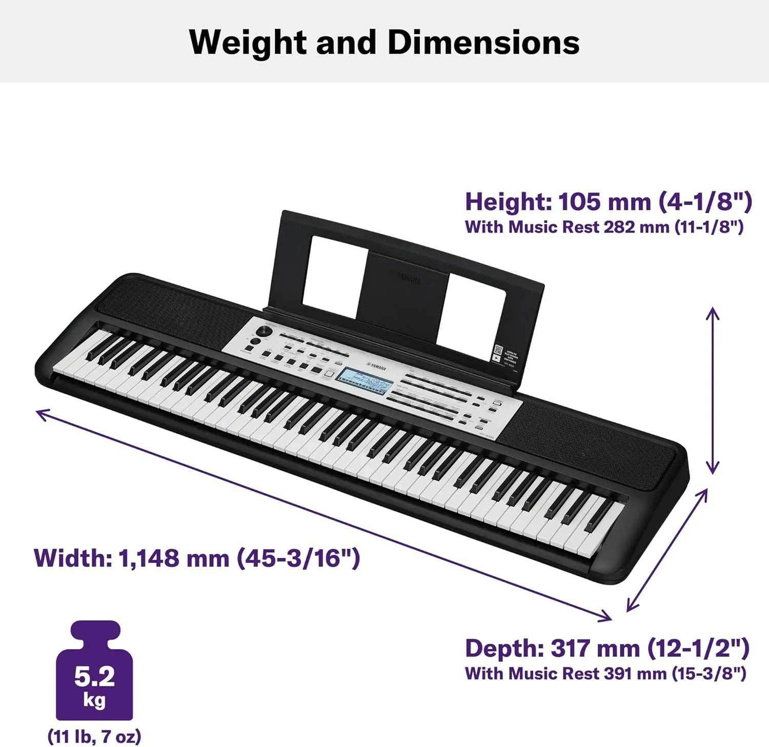 Yamaha YPT-W320 76-Key Touch-Sensitive Portable Keyboard